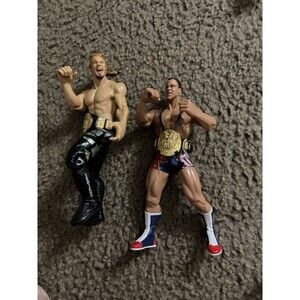 Jakks WWE WWF Wrestling Trash Talking Figure Toys - Chris Jericho + Kurt Angle